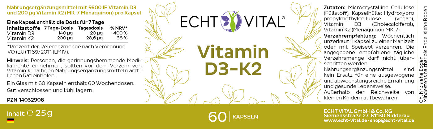Nature Aktiv Vitamin D3 - K2 – 1 Flasche mit 50 ml