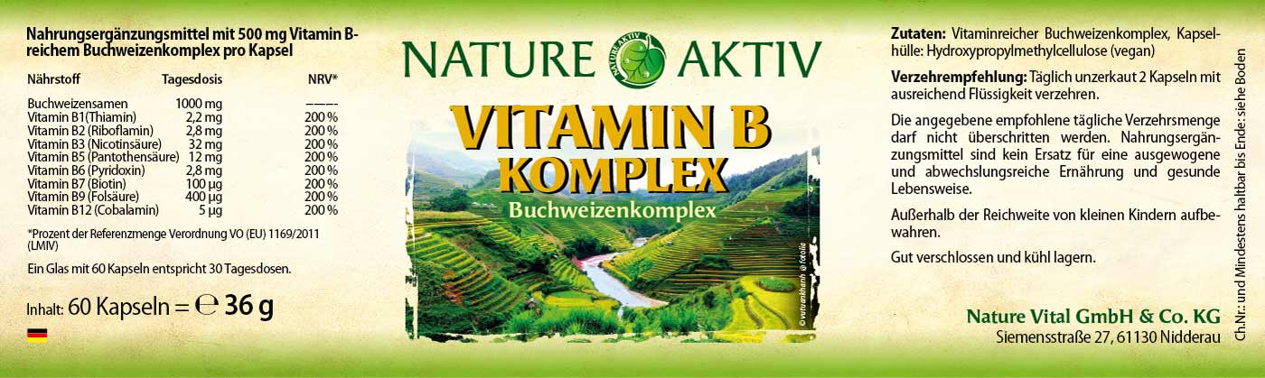 Nature Aktiv Vitamin B Komplex - 1 Glas mit 60 Kapseln