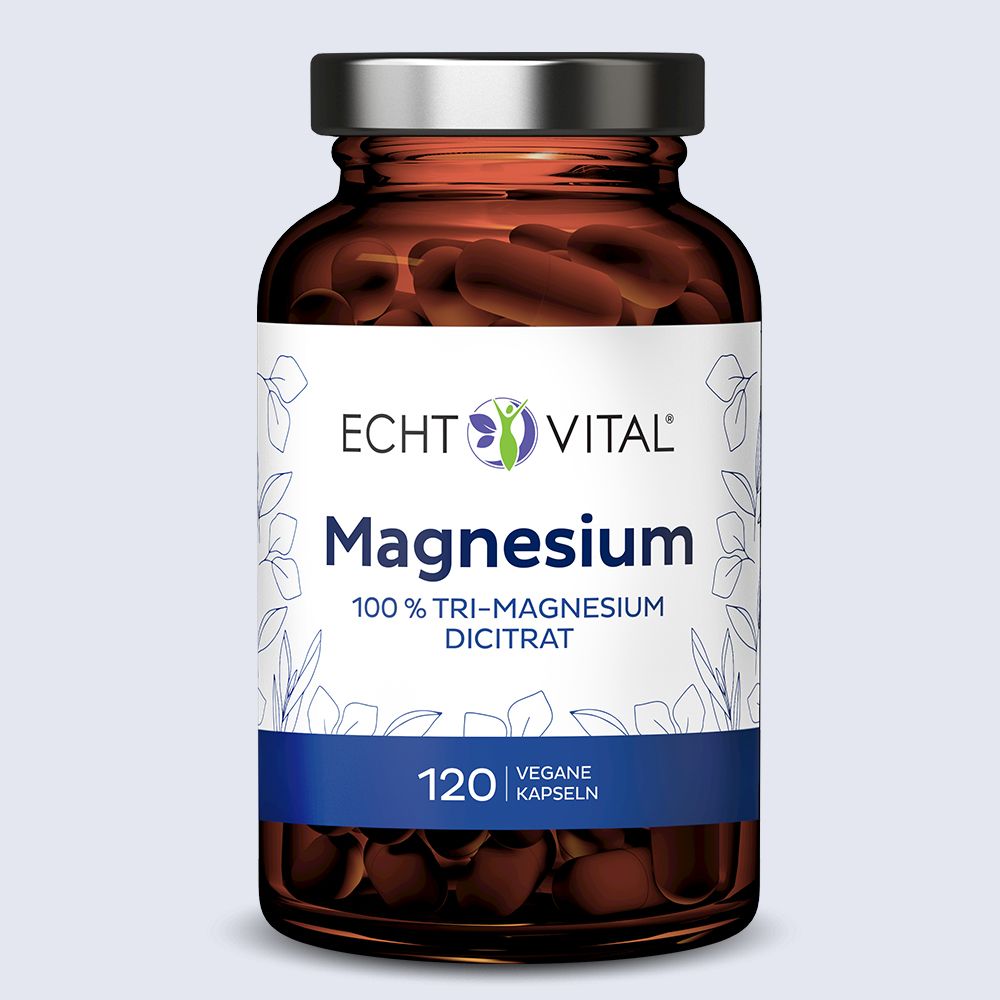 Nature Aktiv Magnesium – Tri-Magnesium Dicitrat – 1 Glas mit 120 Kapseln